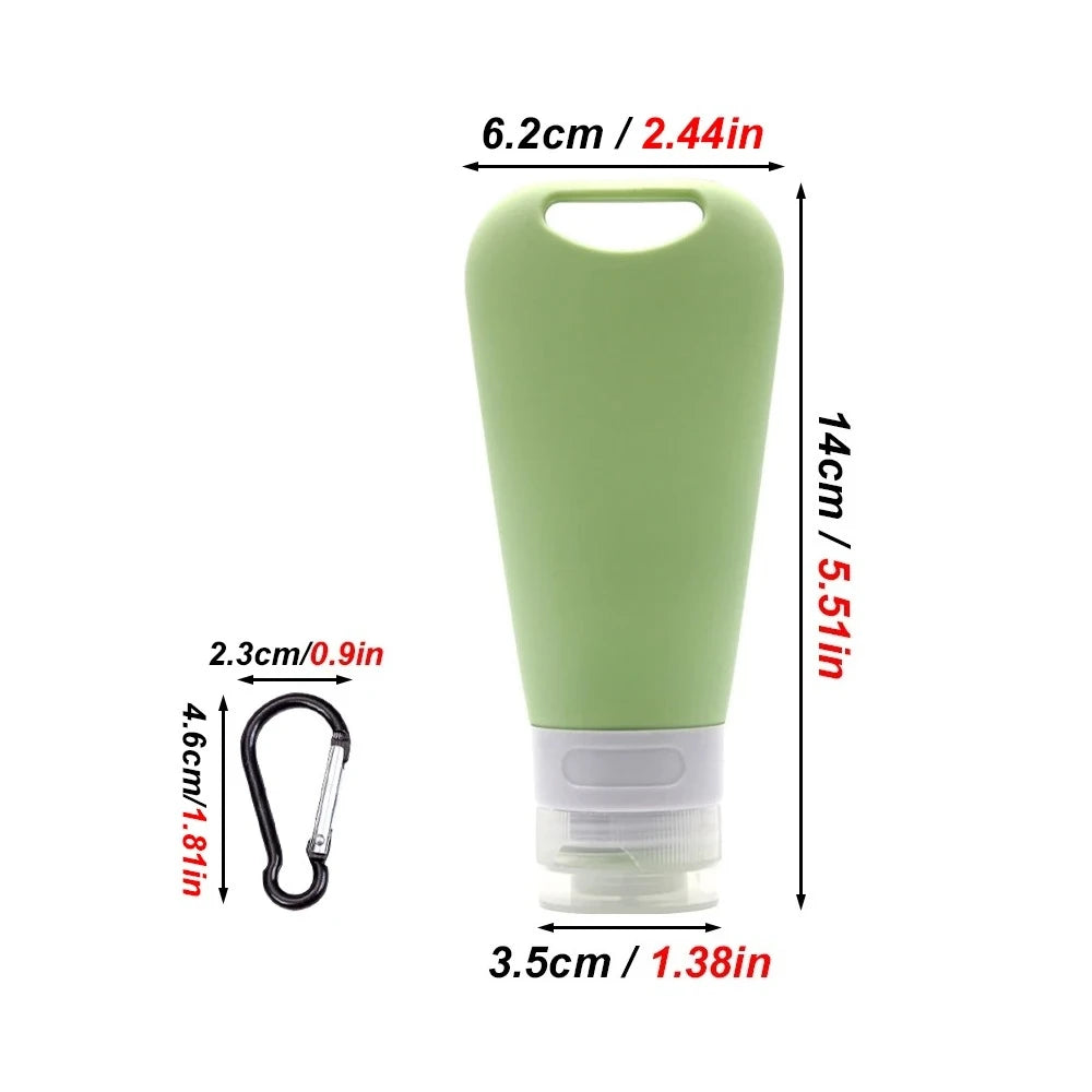 90 ML Silicone Water Bottle Feeder Food Fillable Tube with Carabiner Portable Travel Bottles for Pet Dog Outdoor Training Travel