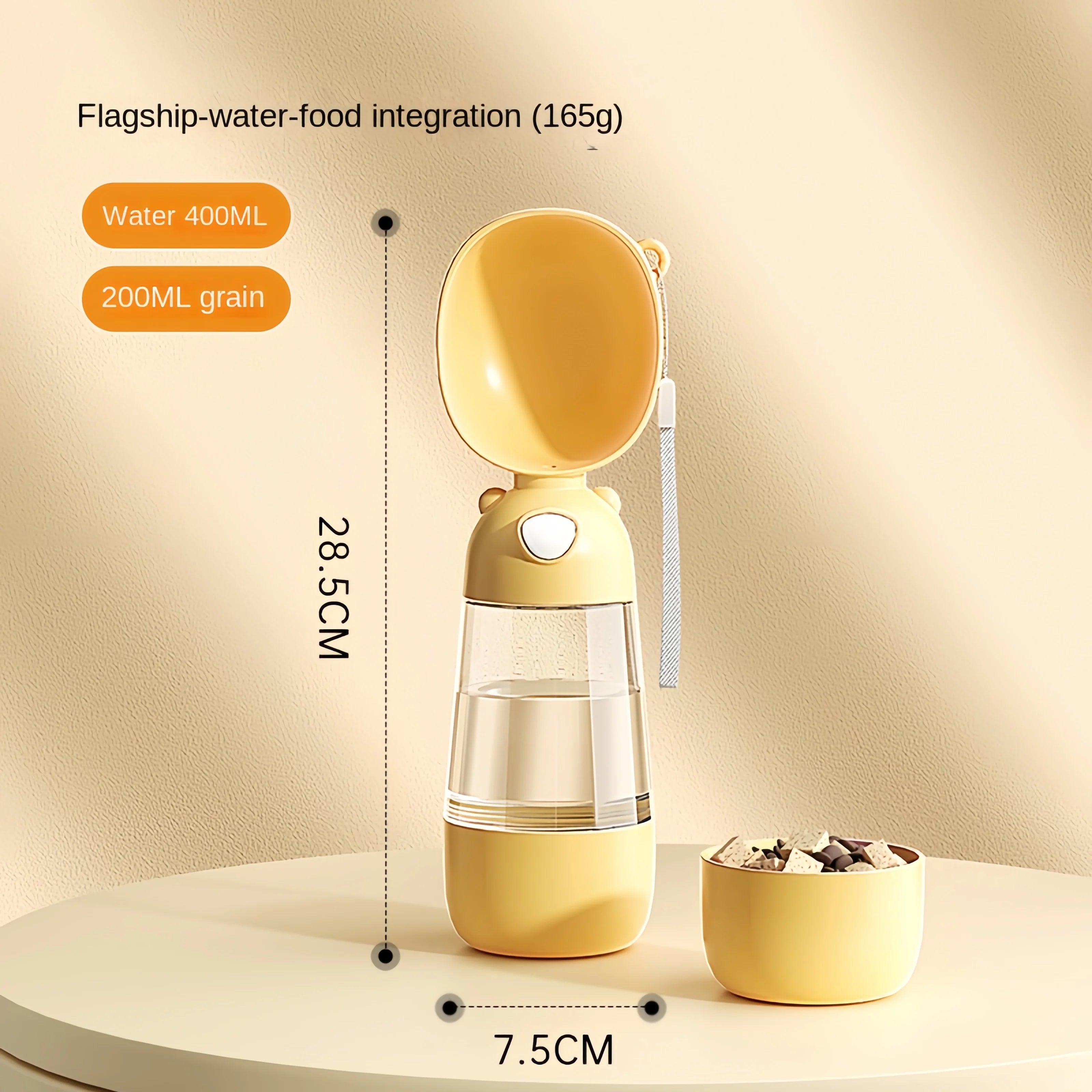 Pet Water Cup Bottle With Food Dispenser