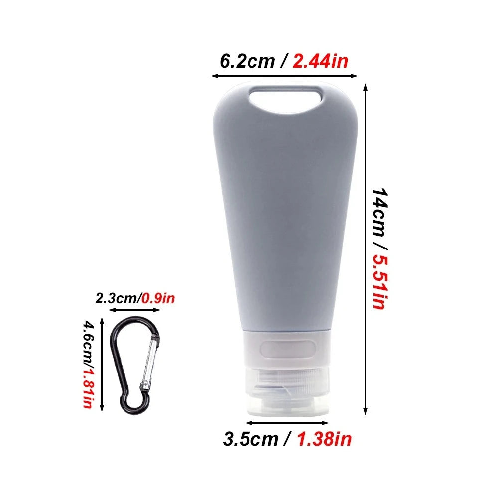 90 ML Silicone Water Bottle Feeder Food Fillable Tube with Carabiner Portable Travel Bottles for Pet Dog Outdoor Training Travel