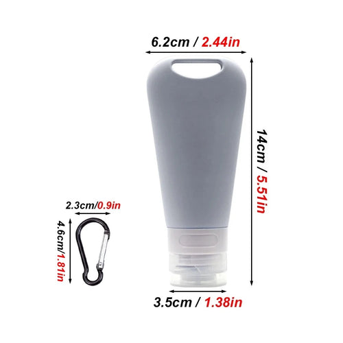 90 ML Silicone Water Bottle Feeder Food Fillable Tube with Carabiner Portable Travel Bottles for Pet Dog Outdoor Training Travel