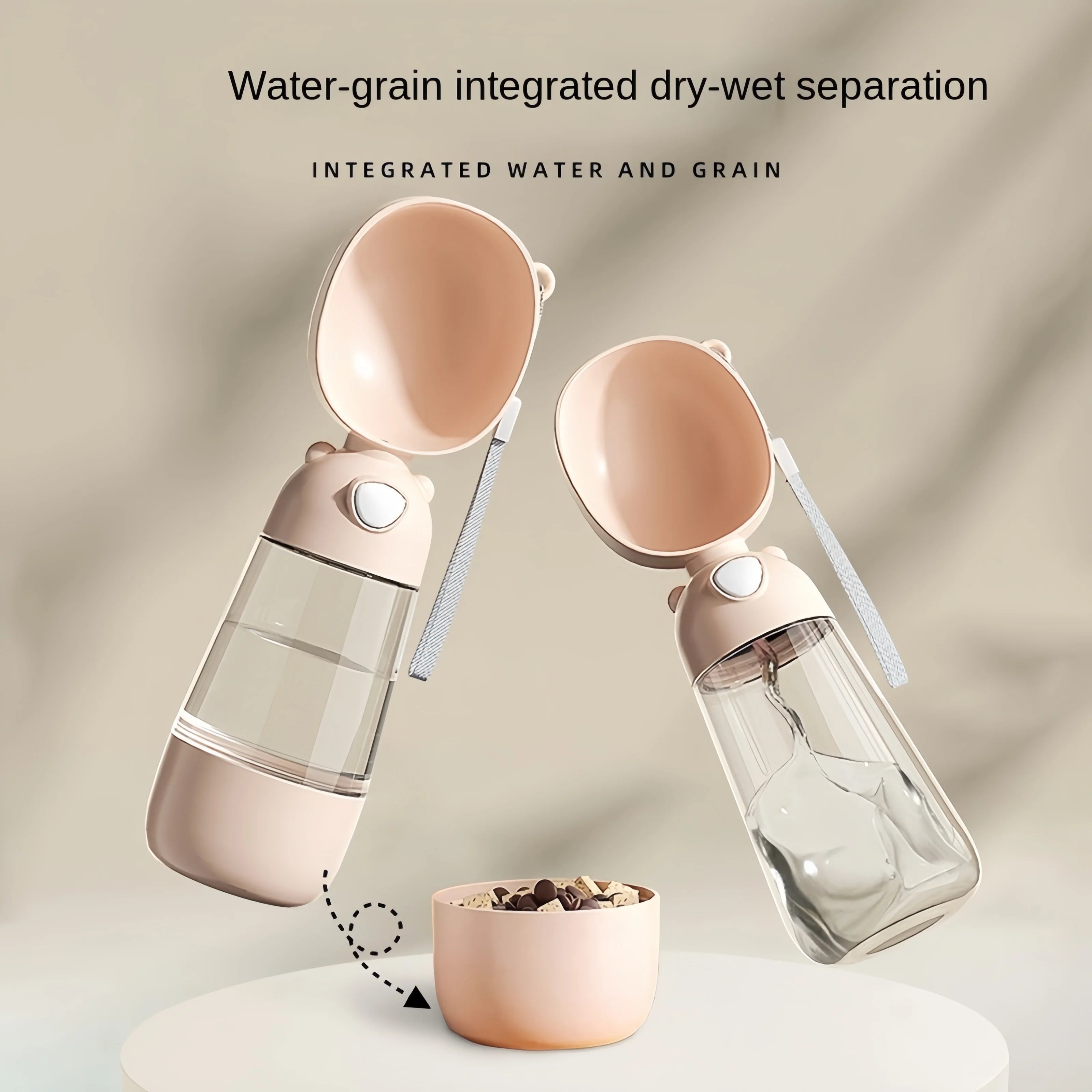 Pet Water Cup Bottle With Food Dispenser