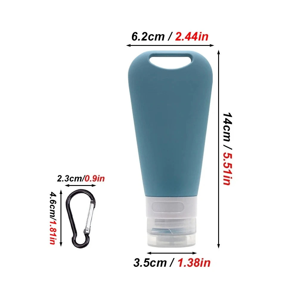 90 ML Silicone Water Bottle Feeder Food Fillable Tube with Carabiner Portable Travel Bottles for Pet Dog Outdoor Training Travel