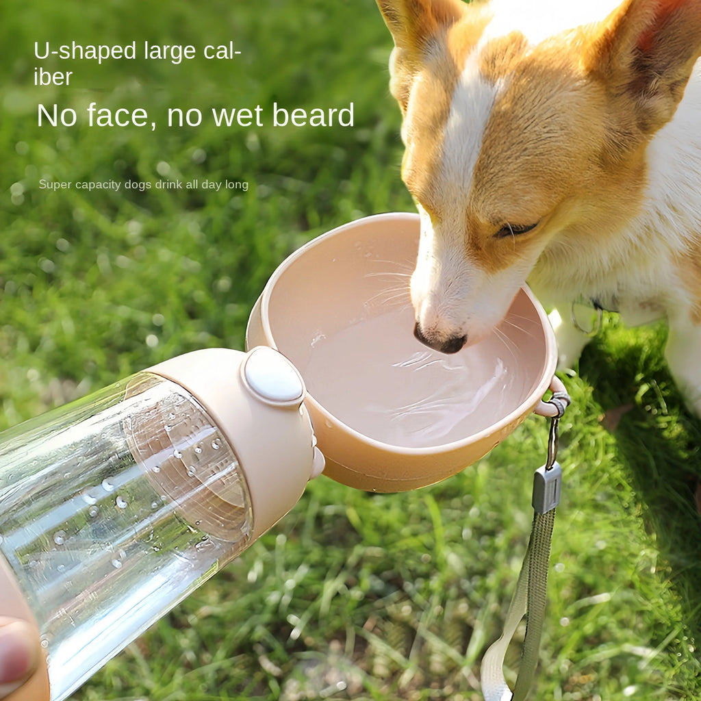 Pet Water Cup Bottle With Food Dispenser