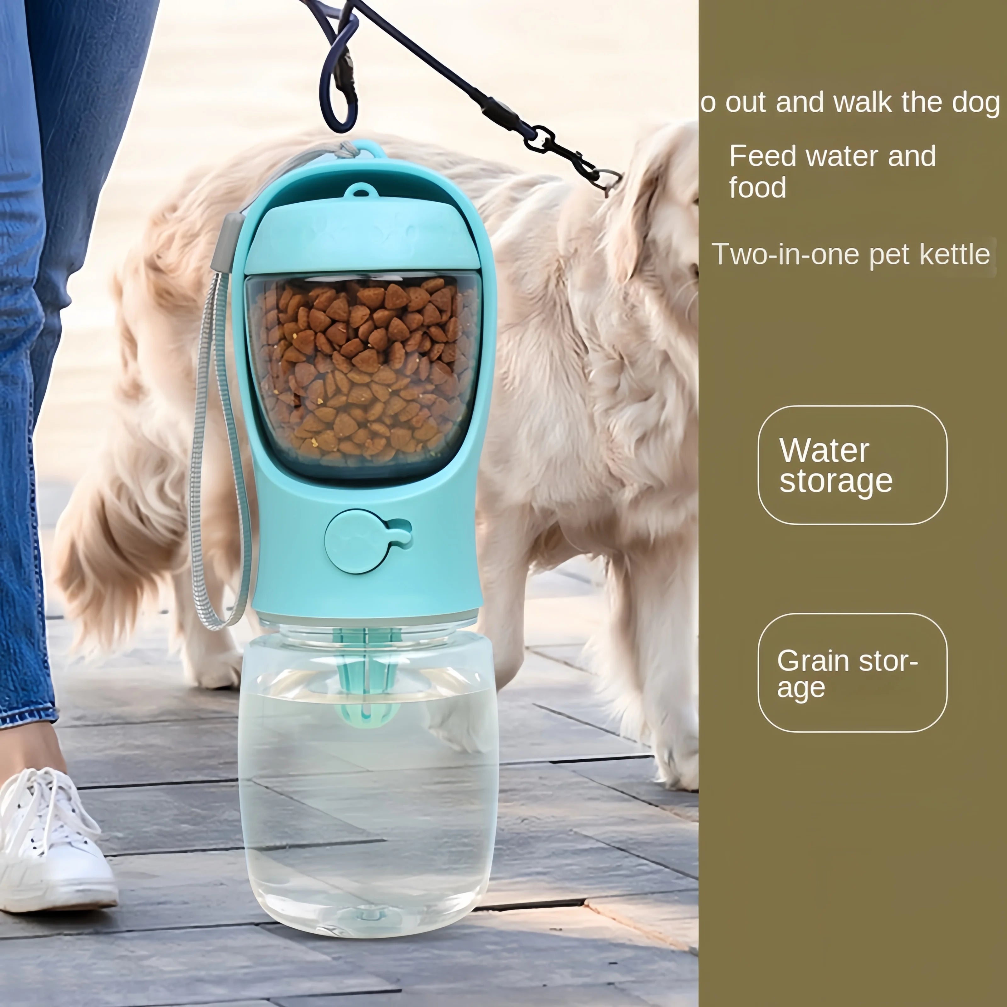 Dog Water Bottle with Food storage